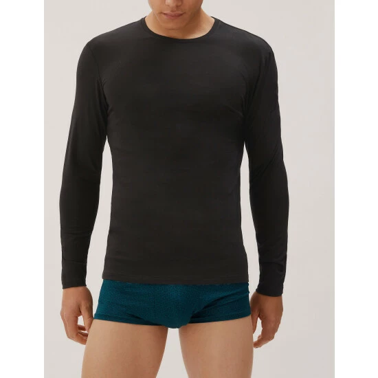 Autograph Premium Cotton Long Sleeve Vest Men Black 6 Autograph Premium Cotton Long Sleeve Vest Men Black - Image 6