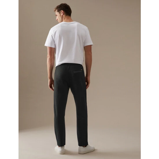 Autograph Cotton Blend Zip Pocket Joggers Men Dark Green 4 Autograph Cotton Blend Zip Pocket Joggers Men Dark Green - Image 4