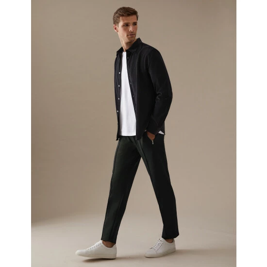 Autograph Cotton Blend Zip Pocket Joggers Men Dark Green 5 Autograph Cotton Blend Zip Pocket Joggers Men Dark Green - Image 5