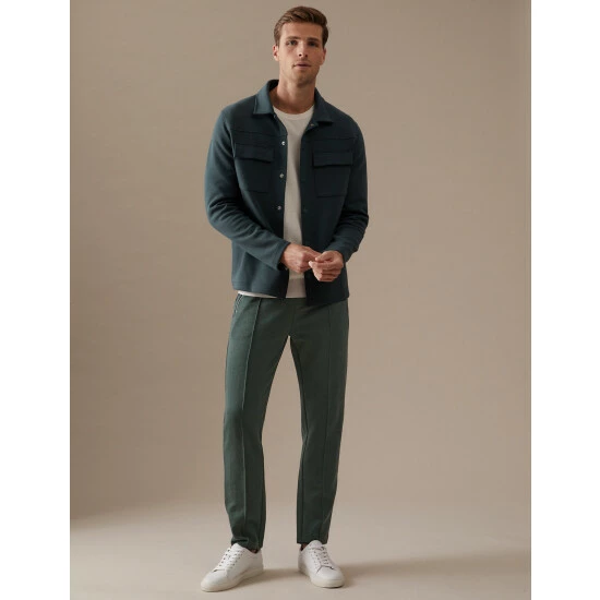 Autograph Cotton Blend Zip Pocket Joggers Men Dark Green 7 Autograph Cotton Blend Zip Pocket Joggers Men Dark Green - Image 7