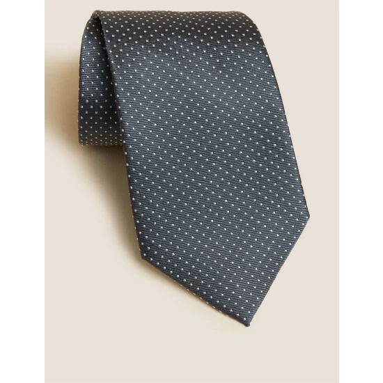 Autograph Pin Dot Pure Silk Tie Men Brown 4 Autograph Pin Dot Pure Silk Tie Men Brown - Image 4