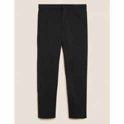 Autograph Slim Fit Cotton Rich Half Elasticated Waist Chino Trouser Men Dark Navy