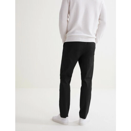 Autograph Slim Fit Cotton Rich Half Elasticated Waist Chino Trouser Men Dark Navy 4 Autograph Slim Fit Cotton Rich Half Elasticated Waist Chino Trouser Men Dark Navy - Image 4