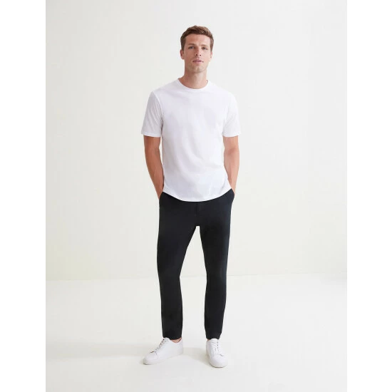 Autograph Slim Fit Cotton Rich Half Elasticated Waist Chino Trouser Men Dark Navy 7 Autograph Slim Fit Cotton Rich Half Elasticated Waist Chino Trouser Men Dark Navy - Image 7