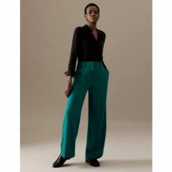 Autograph Pleat Front Wide Leg Trousers With Wool Women Teal Green 10 Autograph Pleat Front Wide Leg Trousers With Wool Women Teal Green -autograph Shop unnamed file 61