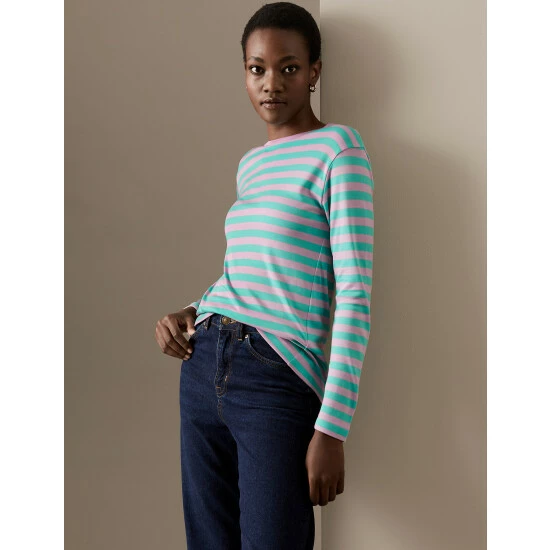 Autograph Striped Round Neck Top Women Green Mix 2 Autograph Striped Round Neck Top Women Green Mix - Image 2