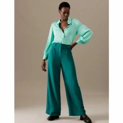 Autograph Pleat Front Wide Leg Trousers With Wool Women Teal Green 13 Autograph Pleat Front Wide Leg Trousers With Wool Women Teal Green -autograph Shop unnamed file 64