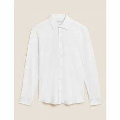 Autograph Slim Fit Jersey Cotton Shirt Men Air Force Blue