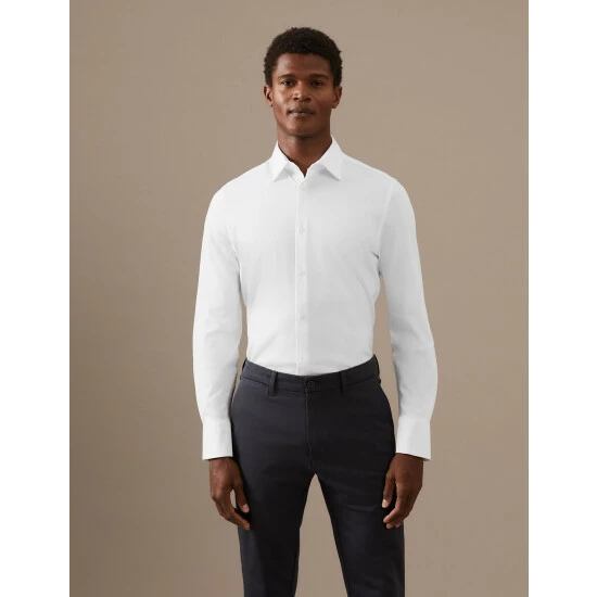 Autograph Slim Fit Jersey Cotton Shirt Men Air Force Blue 2 Autograph Slim Fit Jersey Cotton Shirt Men Air Force Blue - Image 2