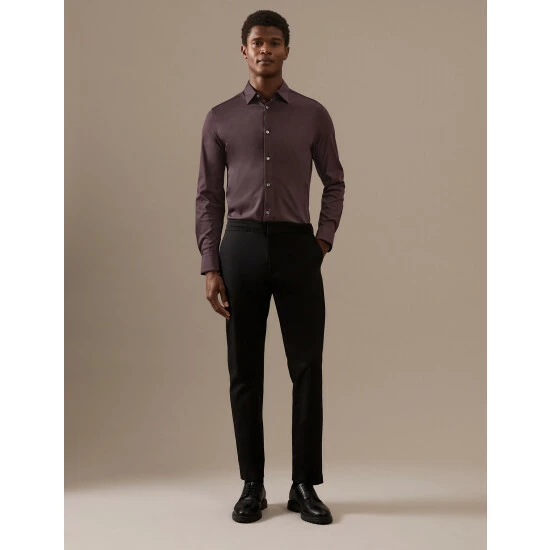 Autograph Slim Fit Jersey Cotton Shirt Men Air Force Blue 7 Autograph Slim Fit Jersey Cotton Shirt Men Air Force Blue - Image 7