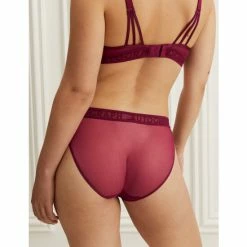 Autograph Tivoli Mesh High Leg Knickers Lingerie Claret -autograph Shop unnamed file 668