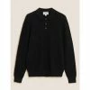 Autograph Cotton Rich Textured Knitted Polo Shirt Men Dark Navy