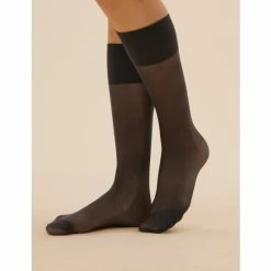 Autograph 4pk 10 Denier Ladder Resist Knee Highs Lingerie Nearly Black