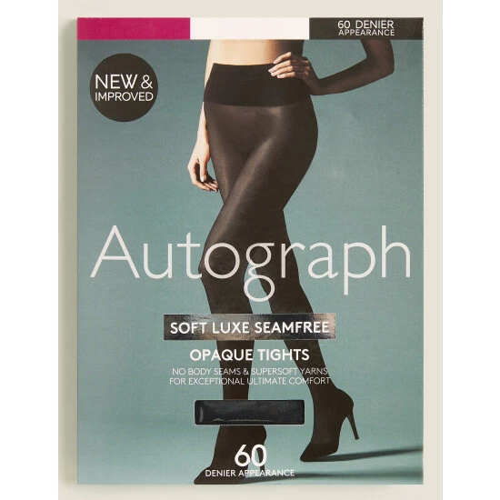 Autograph 60 Denier Soft Luxe Seamless Opaque Tights Lingerie Black 5 Autograph 60 Denier Soft Luxe Seamless Opaque Tights Lingerie Black - Image 5