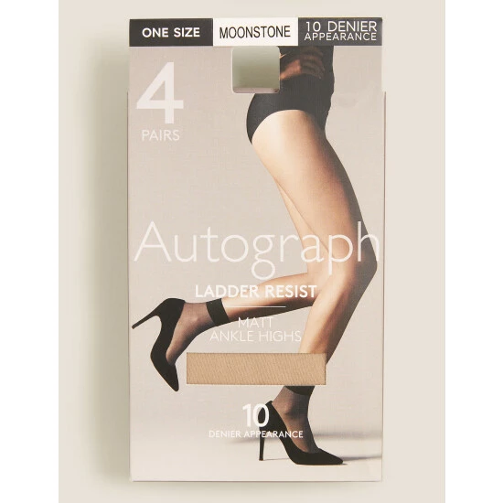 Autograph 4pk 10 Denier Ladder Resist Ankle Highs Lingerie Pale Opaline 6 Autograph 4pk 10 Denier Ladder Resist Ankle Highs Lingerie Pale Opaline - Image 6