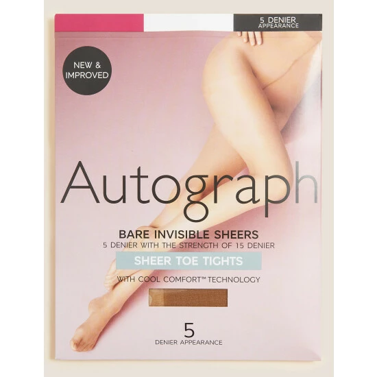 Autograph 5 Denier Bare Invisible Sheer Toe Tights Lingerie Opaline 6 Autograph 5 Denier Bare Invisible Sheer Toe Tights Lingerie Opaline - Image 6