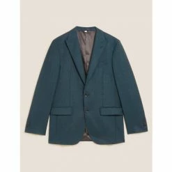 Autograph Tailored Fit Wool Rich Jacket Men Teal