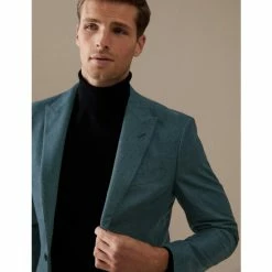 Autograph Tailored Fit Wool Rich Jacket Men Teal -autograph Shop unnamed file 799