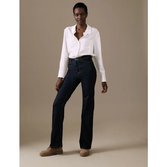 Autograph Luxury High Waisted Flared Jeans Women Dark Indigo 6 Autograph Luxury High Waisted Flared Jeans Women Dark Indigo - Image 6