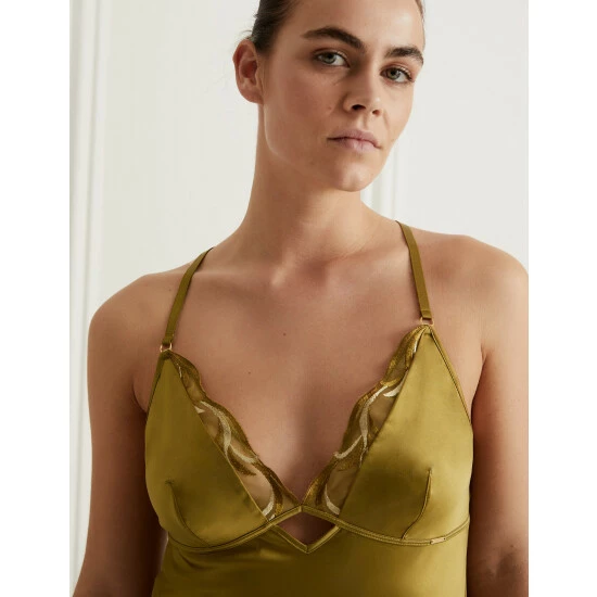 Autograph Amalfi Embroidery Satin Slip Lingerie Chartreuse 2 Autograph Amalfi Embroidery Satin Slip Lingerie Chartreuse - Image 2