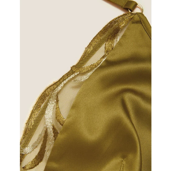 Autograph Amalfi Embroidery Satin Slip Lingerie Chartreuse 5 Autograph Amalfi Embroidery Satin Slip Lingerie Chartreuse - Image 5