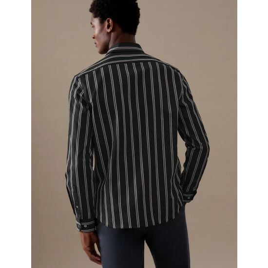 Autograph Pure Cotton Striped Shirt Men Black Mix 4 Autograph Pure Cotton Striped Shirt Men Black Mix - Image 4