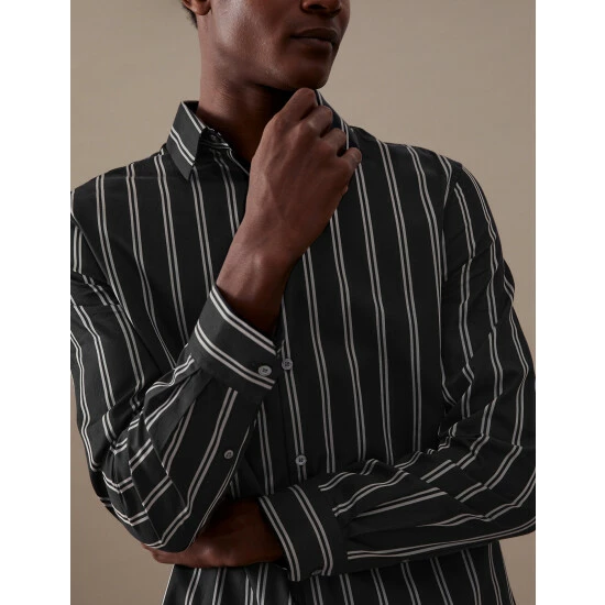 Autograph Pure Cotton Striped Shirt Men Black Mix 5 Autograph Pure Cotton Striped Shirt Men Black Mix - Image 5