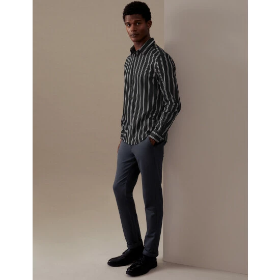 Autograph Pure Cotton Striped Shirt Men Black Mix 6 Autograph Pure Cotton Striped Shirt Men Black Mix - Image 6