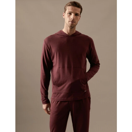 Autograph Premium Cotton Jersey Hoodie Men Dark Burgundy 3 Autograph Premium Cotton Jersey Hoodie Men Dark Burgundy - Image 3