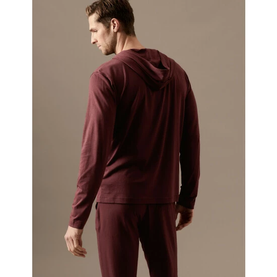 Autograph Premium Cotton Jersey Hoodie Men Dark Burgundy 4 Autograph Premium Cotton Jersey Hoodie Men Dark Burgundy - Image 4