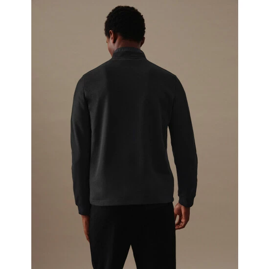 Autograph Cotton Blend Half Zip Sweatshirt Men Black 4 Autograph Cotton Blend Half Zip Sweatshirt Men Black - Image 4