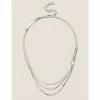 Autograph Multirow Chain Necklace Women Silver