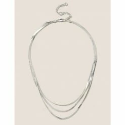 Autograph Multirow Chain Necklace Women Silver