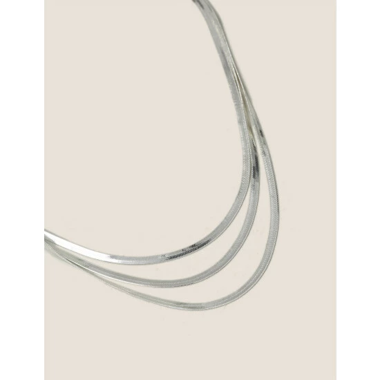 Autograph Multirow Chain Necklace Women Silver 2 Autograph Multirow Chain Necklace Women Silver - Image 2