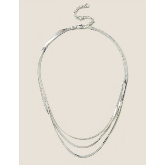 Autograph Multirow Chain Necklace Women Silver 3 Autograph Multirow Chain Necklace Women Silver - Image 3