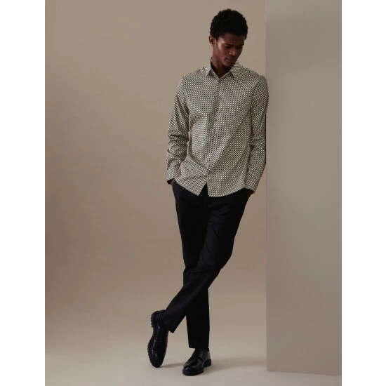 Autograph Cotton Rich Geometric Print Shirt Men Multi/neutral 2 Autograph Cotton Rich Geometric Print Shirt Men Multi/neutral - Image 2