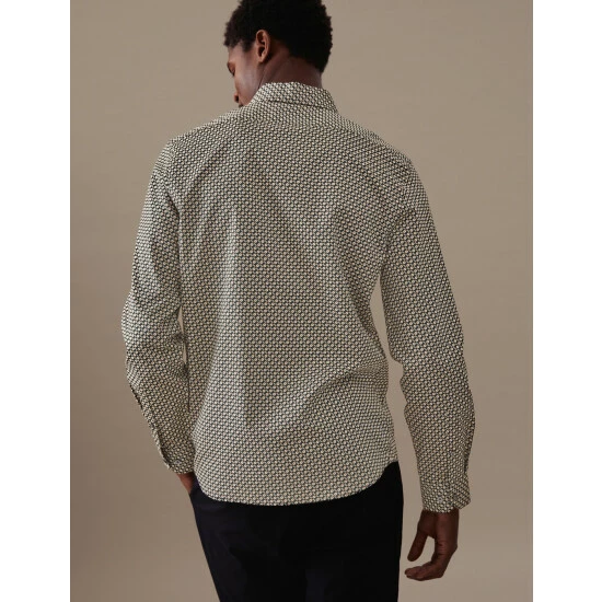 Autograph Cotton Rich Geometric Print Shirt Men Multi/neutral 5 Autograph Cotton Rich Geometric Print Shirt Men Multi/neutral - Image 5