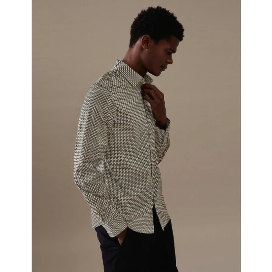 Autograph Cotton Rich Geometric Print Shirt Men Multi/neutral 6 Autograph Cotton Rich Geometric Print Shirt Men Multi/neutral - Image 6