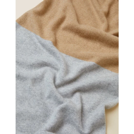 Autograph Pure Cashmere Colour Block Scarf Women Grey Mix 2 Autograph Pure Cashmere Colour Block Scarf Women Grey Mix - Image 2