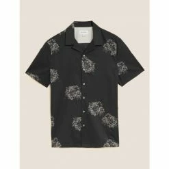 Autograph Cotton Rich Floral Shirt Men Black