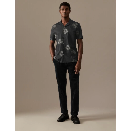 Autograph Cotton Rich Floral Shirt Men Black 3 Autograph Cotton Rich Floral Shirt Men Black - Image 3