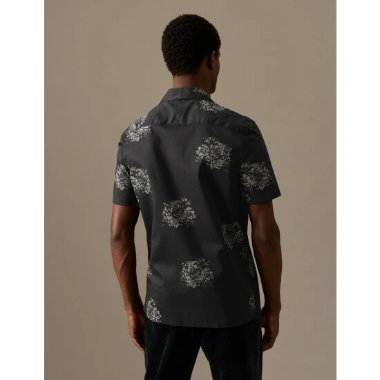Autograph Cotton Rich Floral Shirt Men Black 5 Autograph Cotton Rich Floral Shirt Men Black - Image 5