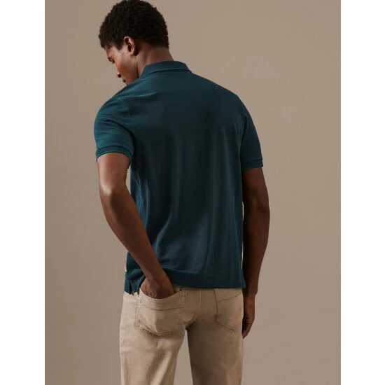 Autograph Pure Cotton Half Zip Polo Shirt Men Natural Mix 4 Autograph Pure Cotton Half Zip Polo Shirt Men Natural Mix - Image 4