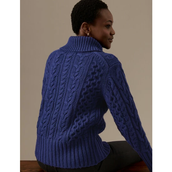 Autograph Wool Rich Cable Knit Collared Cardigan Women Ivory 7 Autograph Wool Rich Cable Knit Collared Cardigan Women Ivory - Image 7